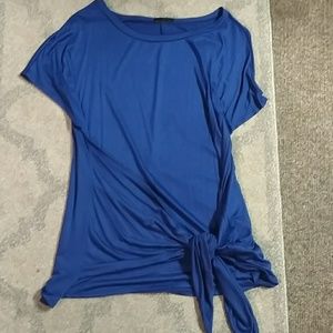 NWOT Royal blue top with tie detail